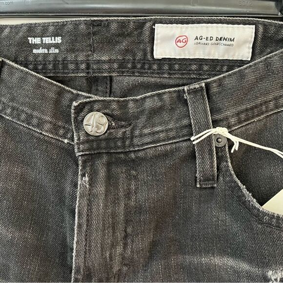 AG Tellis Deconstructed Modern Slim Fit Jeans with Stretch in Black Wash, 29 NWT - Picture 8 of 14